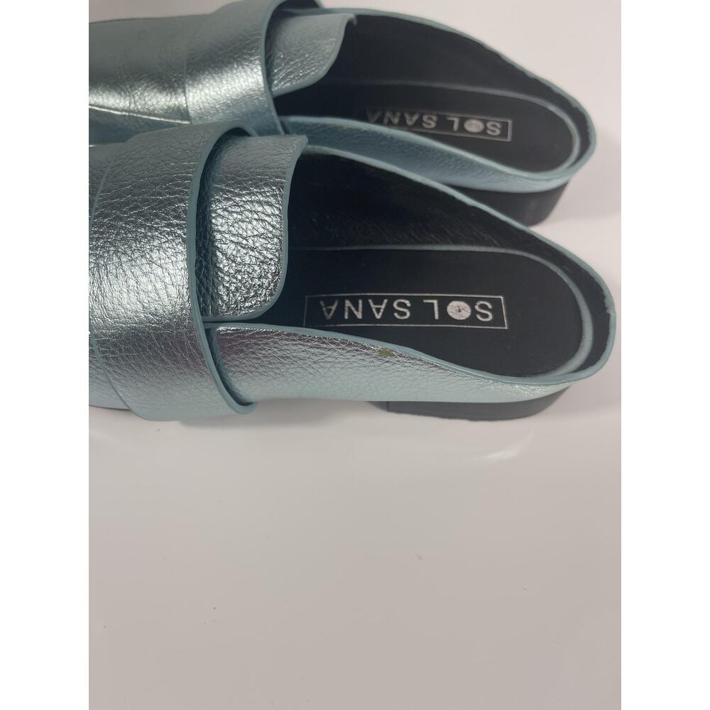 Sol Sana Renold Slide Shoes Women's Size 36 Blue Metallic Leather Loafers New - Picture 6 of 9